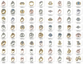 sammlung 3d ring schmuck modelle bulk diamant juwel ringe gold silber engagement hochzeit mode weiß brillant engagem solitär 3d print model - Mito3D