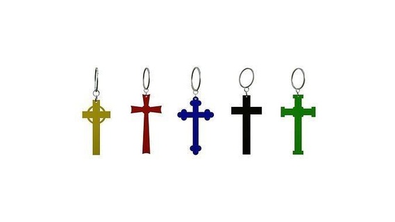 collection 5 crucifixes print - keychain cross symbol church religion christian religiou object bible christ crucifix cathedral cemetery catholicism jesus printing natal art jewelry pendants 3d print model - Mito3D