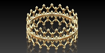 collection couronne forme anneaux bague bijoux or mode imprimable argent bijou brillant engagement vintag beauté sterling diamant 3d print model - Mito3D