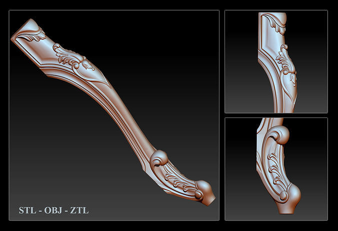 colección piernas 3d stl modelo alivio cnc mueble pierna diseño ornamental arte zbrush artcam impresora enrutador cabriolé tallado carver3d mecanizado grabador 3D print model - Mito3D