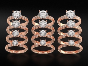 collezione anelli diamanti dimensioni 645 3dprinted design moda oro d'oro gioiello gioielleria Stampa stampabile stampa prototipazione squillare argento 3d print model - Mito3D
