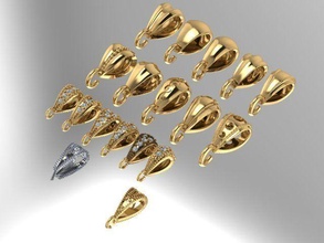 collection fronde boucle échappatoire pendentif liz cerceaux or collier imprimable argent protection bijoux 3d print model - Mito3D
