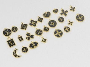 Toplamak sembol 25 büyük küçük mücevher altın gümüş yazdırılabilir moda yüzük parlak elmas safir takı bilezik kazandı boşluk düğün nişan kolye cazibe kötü 3d print model - Mito3D