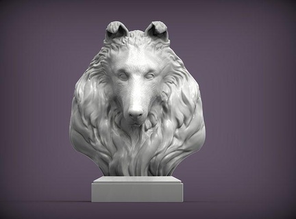 Collie 3d impressão modelo natureza mamífero animal escultura estatueta lembrança presente esculpir arte esculturas estátua imprimível fracasso 3d print model - Mito3D
