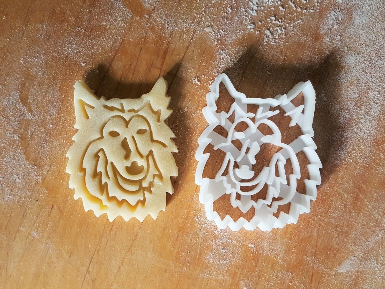 collie hund plätzchen cutter ausführung 2 rand kekse keks protonik küche essen backen gebacken bäckerei haus 3D print model - Mito3D