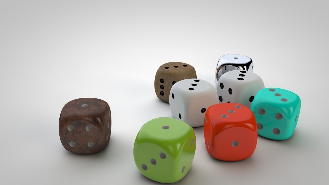 renk zar renkli Printdice modellenmiş dice3d Sanat 3D print model - Mito3D