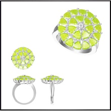 color Roca anillos conjuntos ayudado joyería diseño anillo diamante Clásico compromiso moissanita mujer rosado 3d print model - Mito3D
