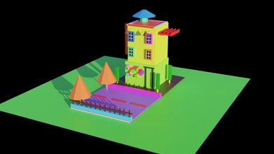 farbenblind Haus Architektur Familie Spaß wohnhaft window Dach Hobby DIY 3d print model - Mito3D