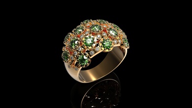 pierre précieuse de couleur des anneaux n5 bijoux or d'argent anneau mode la livre sterling mariage l'anneau beauté l'engagement vintag cad le diamant saphir l'émeraude les 3d print model - Mito3D