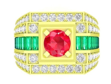 vistoso coreano diamante hombres anillo 3942 joyería joya Moda accesorios oro hombre diseño anillos 3d print model - Mito3D