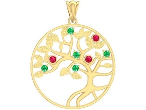 colorato albero of vita pendente 3079 gioielleria moda accessori oro diamante donna donne design ciondoli 3d print model - Mito3D