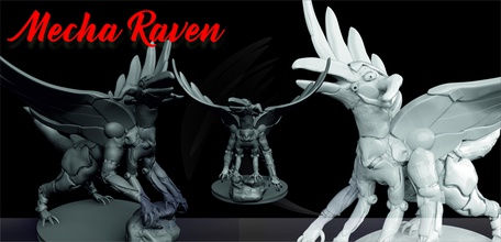 colosal raven art figure monster fantasy kickstarter boss games toys board 3d print model - Mito3D