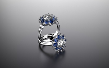 piedras de colores en forma corazón zafiro anillos diamantes la joyería oro el diamante plata blanco anillo moda sterling compromiso boda solitaire platino brillante los 3d print model - Mito3D