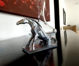 tay an sanat heykel gücü şekil denge at genç çokgen hayvan düşük poli heykeller 3d print model - Mito3D