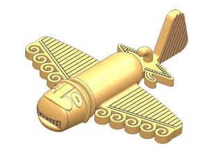 columbian gold-Ebene Kunst gold Flugzeug aztec inca Skulpturen 3d print model - Mito3D