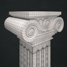 column architecture capital carved classicalcolumn decor decoration wall ionic ornament art sculptures 3d print model - Mito3D