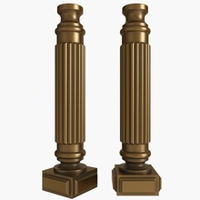 colonna casa elemento onlay di stampaggio intaglio barocco intagliato cnc rococò architettonici la decorazione ornato scultura soccorso modello arredamento pilastro frontone 3d print model - Mito3D