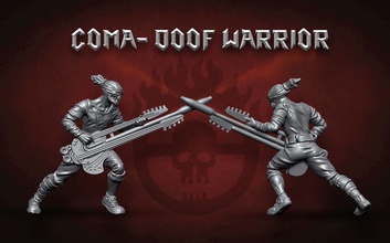 coma doof warrior - 32mm scale miniature games-toys mad madmax guitar figurine people art fanart games toys board boardgames fury road 3d print model - Mito3D