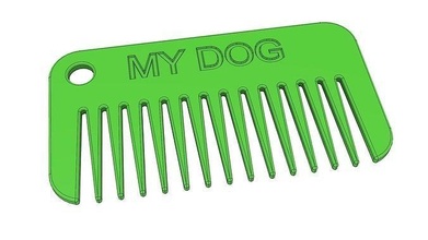 peine perros perro mascota animal caminar lana cabello tarjeta compacto diseño pasatiempo bricolaje diy sencillo bolsillo casa 3d print model - Mito3D