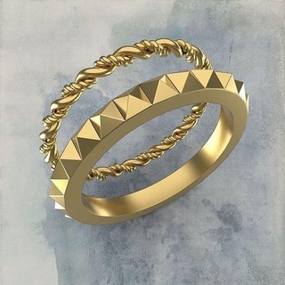 kombinasyon yüzükler Ayarlamak nişan düğün 3dm yüzük kraliyet tasarımı altın yazdırılabilir takı mücevher 3dmmodeling gümüş elmas alma çift matris moda 3d print model - Mito3D