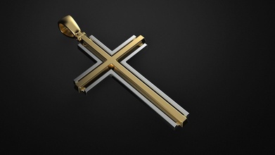 kombine çapraz Tanrı gümüş Ortodoks takı kolye kolyeler 3d print model - Mito3D