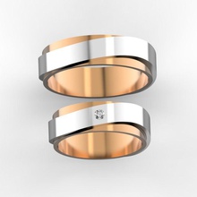 combinado casamento bandas de 1 jóias anéis anel diamante precioso jóia ouro pedra preciosa diamantes brilhantes diamant brillante brillant 3d print model - Mito3D