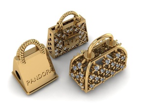 combo charme pandora bijoux bijou bague argent diamant 3d print model - Mito3D