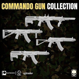 commando gun collection action figures gi joe classified force valaverse figure military duke cobra trooper mezco punisher games toys 3d print model - Mito3D
