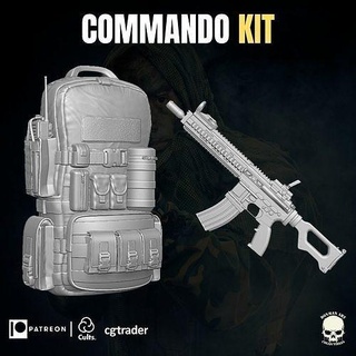 commando kit 3d printable file action figures backpack military werable protection gi joe figure toy marvel legends games toys 3d print model - Mito3D