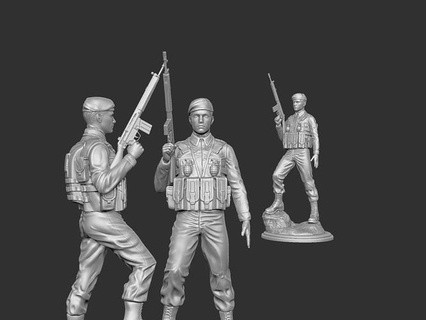 commando statue soldat turc militaire homme guerrier guerre personnage gendarme commande stl modèle imprimable art sculptures 3d print model - Mito3D