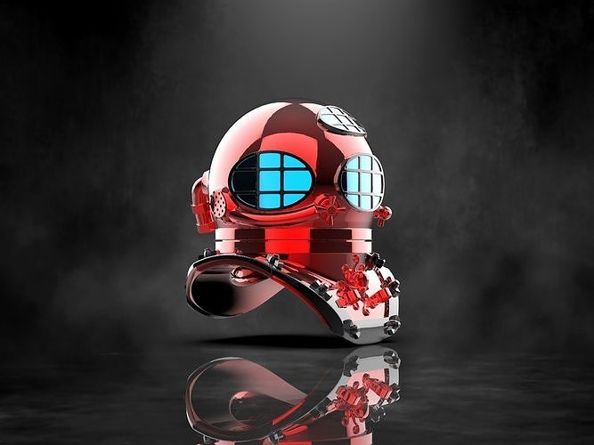 comercial buceo casco concepto hidra submarino soldador armada bucear buzo marca v kirby morgan diversos latón cobre oceano mar acuario decoración pez casa 3D print model - Mito3D