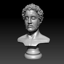 commodus bust of man curly hair emperor sculpture roman historic art sculptures 3d print model - Mito3D