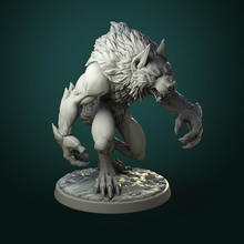 common werewolf 2 variants statue sculpture tabletop character boardgame dnd dndminiature pathfinder games toys miniature highdetail wargame mythology lycan creature magical board 3d print model - Mito3D