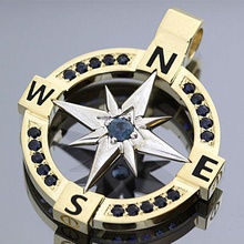 compass pendant jewelry gold original design file pendants 3d print model - Mito3D