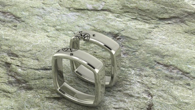 pusula yüzük düğün ayarlayın takı tasarım mücevher Kare elmas nişan altın denizci 3d print model - Mito3D