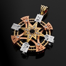 compass rose pendant gold silver jewelry gemstone jewellery jewel diamond pendants print 3dprinted printable design printabl prototyping wind direction navigation 3d print model - Mito3D