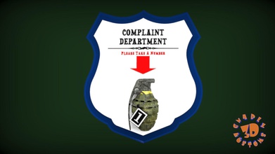complaint department please take number - humor novelty sign art grenade funny signs logos 3d print model - Mito3D