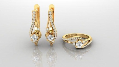 tamamlama c1 kız Kadın moda mücevher takı yüzük düğün altın elmas küpe Toplamak güzel ince lüks parlak iyi 3d print model - Mito3D