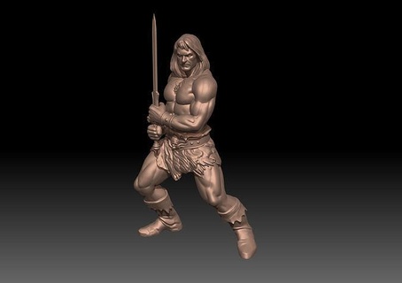 conan barbarian fantasy character military warrior statue hero sculpture print art medieval soldier armor gladiator man body muscle sculptures 3d print model - Mito3D
