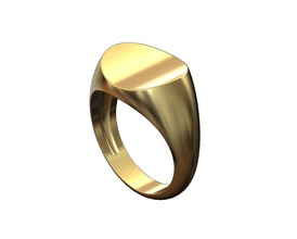 cóncavo 10x12mm sello anillo mini conjunto joyería joya imprimible oro plata libra esterlina signetring Moda accesorios lujo moderno declaración colección oval minimalista Hazme anillos 3d print model - Mito3D