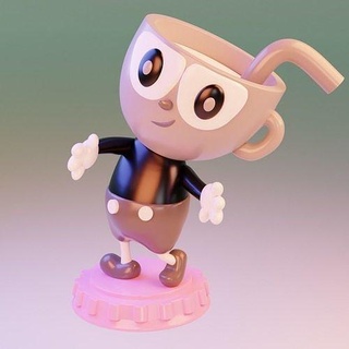 concepto cuphead 3d impresión Arte ilustración personaje juguete divertido humor lindo niño aislado blanco taza interior androide juegos juguetes 3d print model - Mito3D