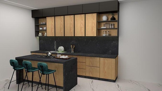 concepción cocina interior casa contemporáneo mueble moderno diseño hogar arquitectónico decoración comida 3d print model - Mito3D