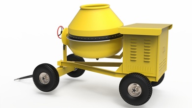 béton mixer machine machinerie roue pneu équipement véhicule ciment outil bâtiment construction loisir diy mécanique pièces 3d print model - Mito3D