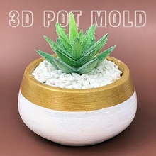 calcestruzzo moderno fioriera muffa 3d stampato 3dprint pla vaso pentola cemento versare passatempo Fai 3d print model - Mito3D