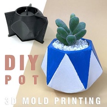 Beton Pflanzer Schimmel 3d Topf Drucken 3dprint pla Vase Zement gießen DIY handgemacht minimalistisch geometrisch Dekor Hobby 3d print model - Mito3D