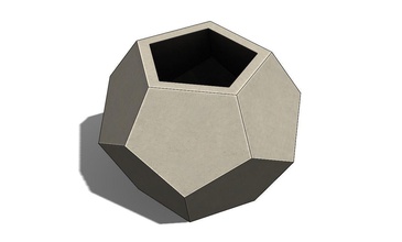 concrete vase dodecahedron poly decor flower interior houseware decoration art sculptures home design product architecture plant planter house rosemary lowpoly geometrical general 3d print model - Mito3D