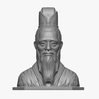 Konfuzius Statue Skulptur 3d klassisch drucken poly uralt griechisch historisch Kunst kulturell ägyptisch Herr Unterwelt Richter tot mächtig Skulpturen 3d print model - Mito3D