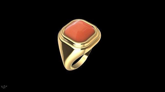 conic cornered cabochon ring stl verified jewellery jewelry printable diamond fashion prototyping 3d cad stylish design trendy charm initial signet designer statement lightweight text rings 3d print model - Mito3D
