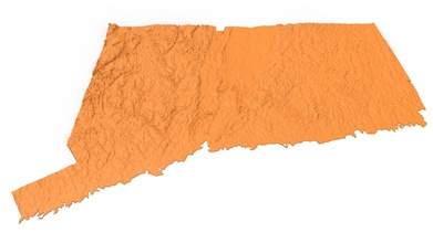 connecticut relief map art usa maps united states 3d printer other 3d print model - Mito3D