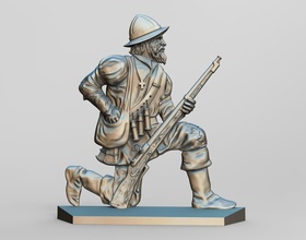 eroberer 1 muskete helm stiefel spanier poren soldaten kreuz krieger rüstung schwert krieg statue spiele spielzeuge tafel 3d print model - Mito3D